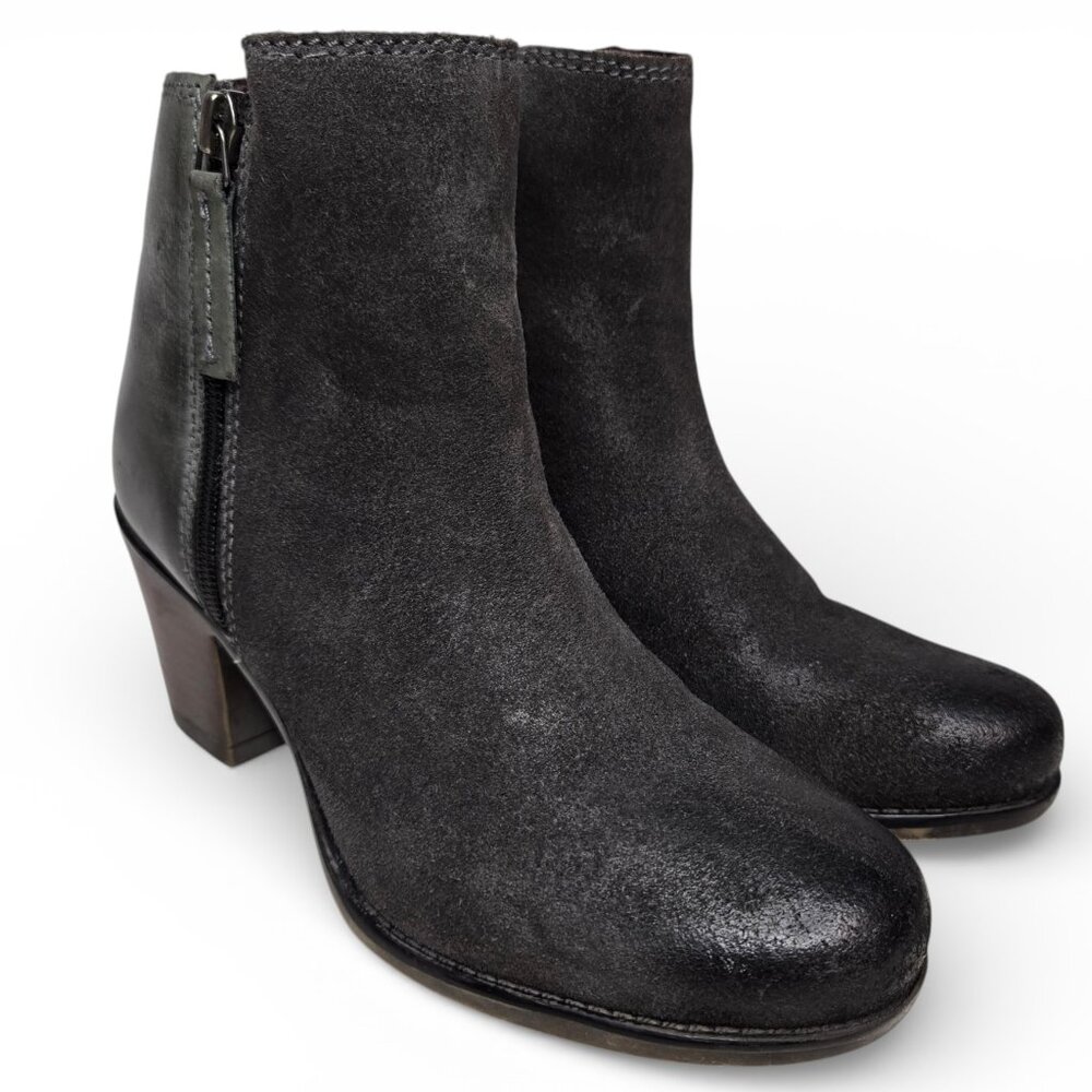Bed‎ Stu Roan Booties Women's Burnished Leather Block Heel Zipped Western 8